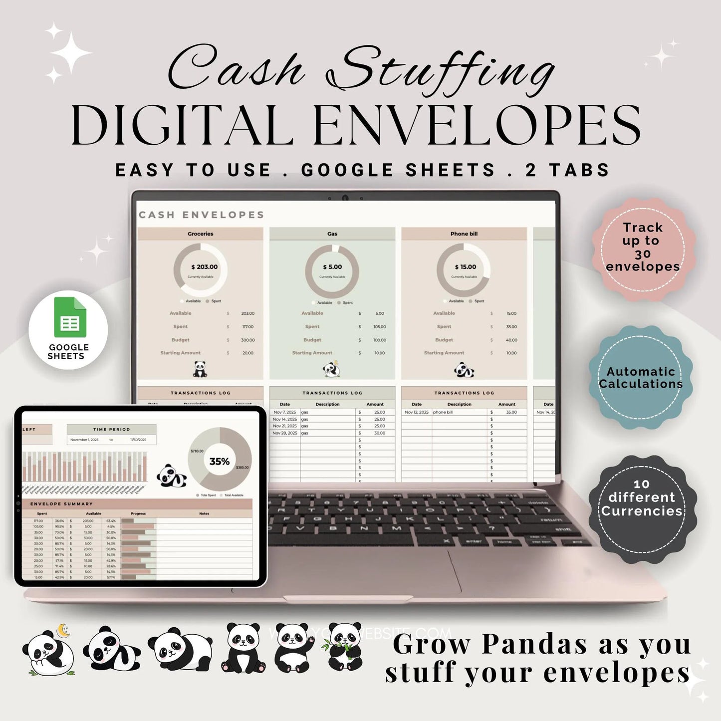 Digital Cash Envelopes, Cash Envelopes, Cash Budgeting, Cash Tracker, Cash Budget planner, Digital Cash Tracker, Envelope tracker