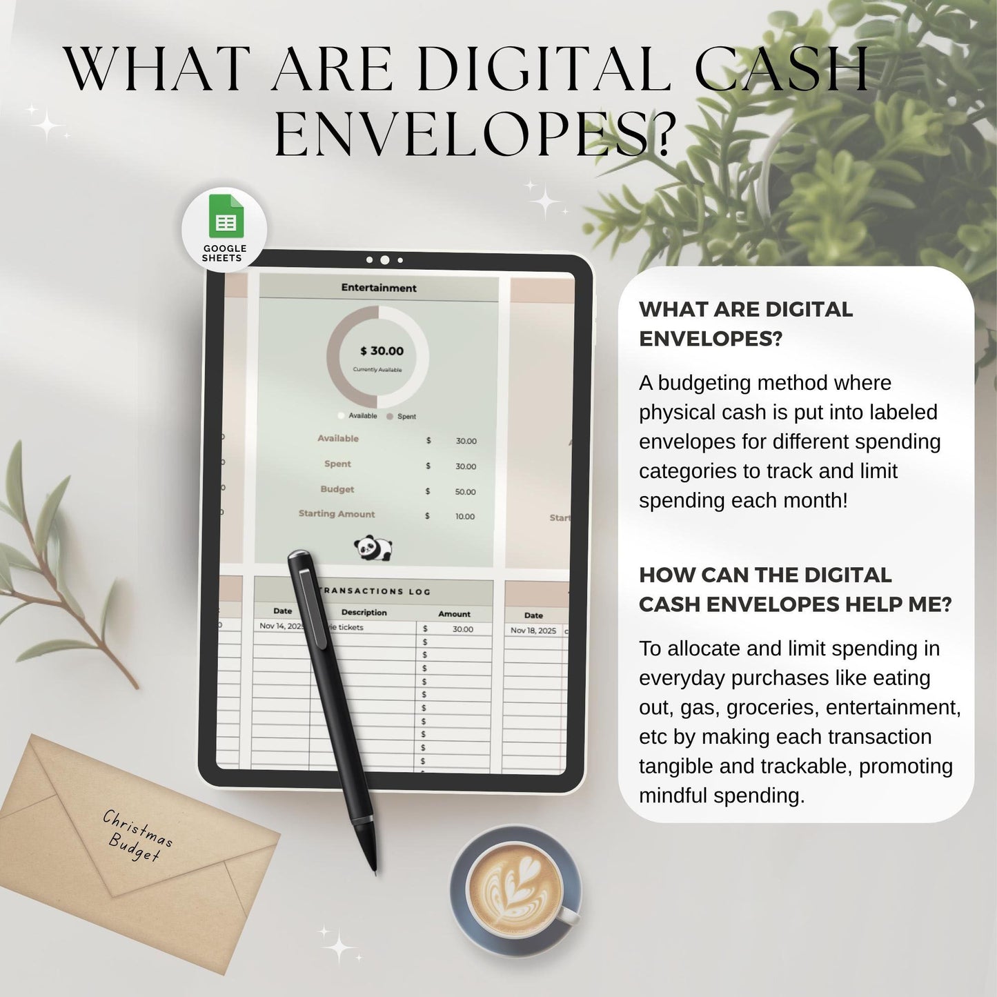 Digital Cash Envelopes, Cash Envelopes, Cash Budgeting, Cash Tracker, Cash Budget planner, Digital Cash Tracker, Envelope tracker